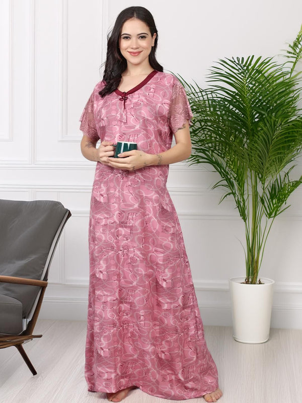 Be You Alpine Geometric Abstract Print Maxi Nightdress
