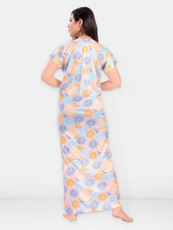 Be You Printed Women Tropical Printed Maxi Sweat Nightdress
