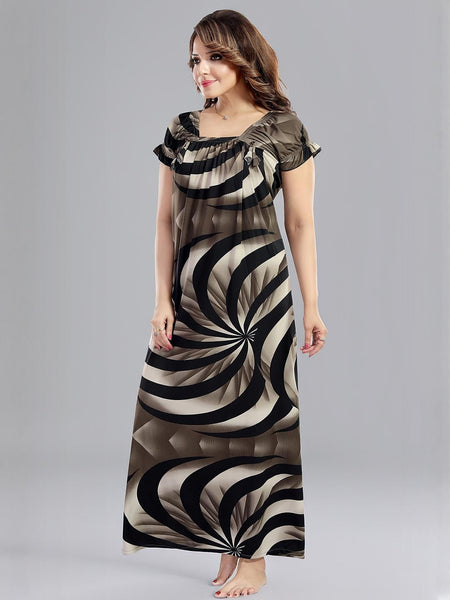 Be You Printed Square Neck Maxi Nightdress