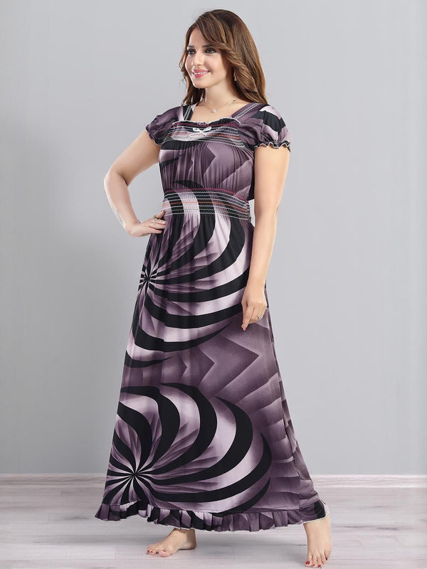 Be You Printed Square Neck Maxi Nightdress