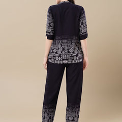 Be You Printed Mandarin Collar