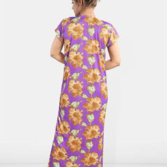 Be You Floral Printed Satin Maxi Nightdress