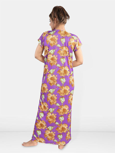 Be You Floral Printed Satin Maxi Nightdress