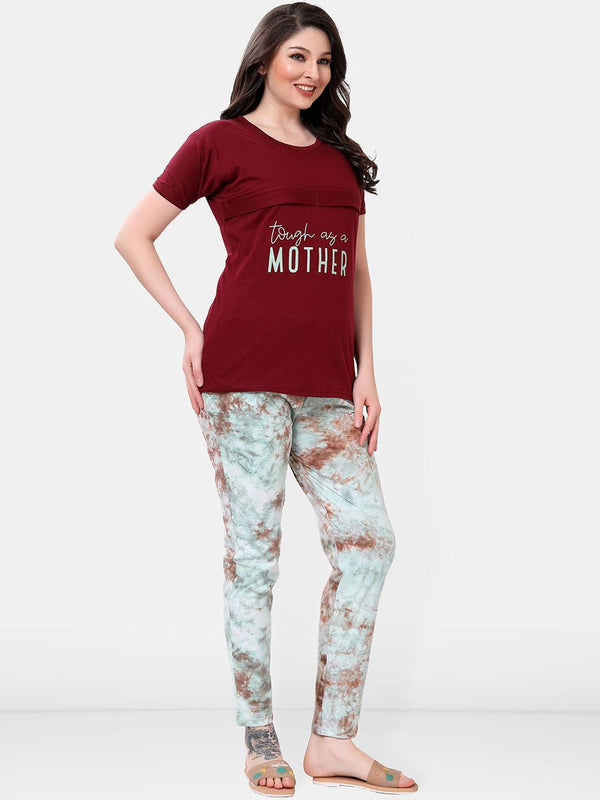 Be You Women Maternity Tie and Dye Night suit