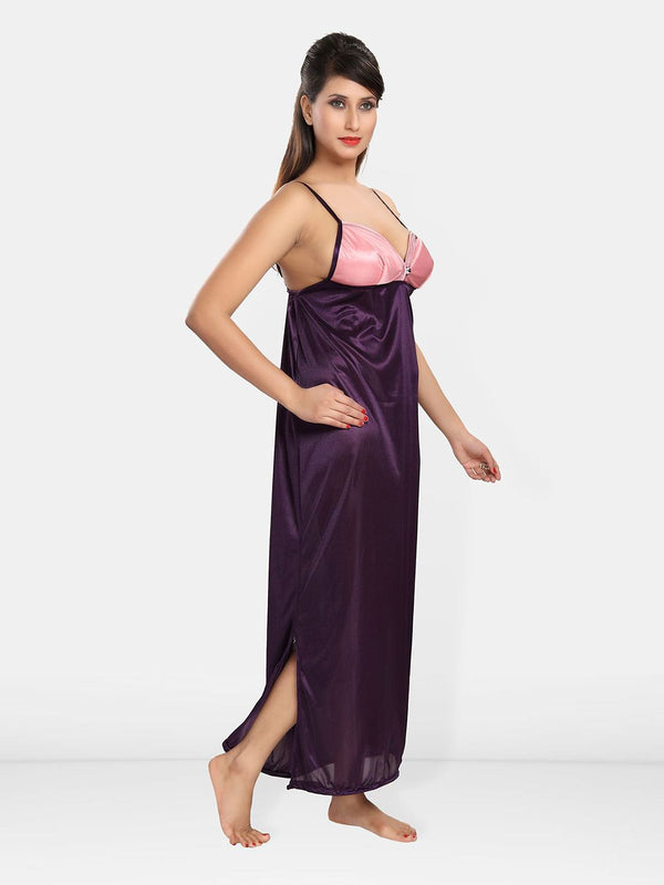 Be You Women Satin Maxi Nightdress With Robe