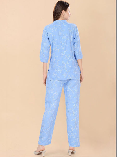 Be You Embroidered Top With Trousers Co-Ords