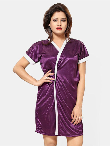 Be You Women Satin Nightwear Set-4 Pcs