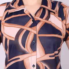 Be You Women Satin Geomatric Print Printed Night suit
