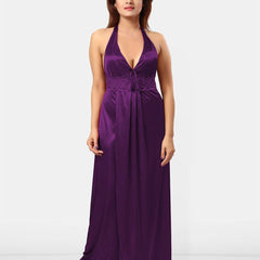Be You Halter Neck Sleeveless Satin Maxi Nightdress