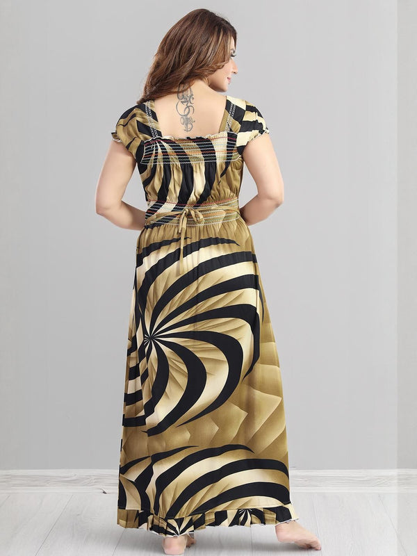 Be You Printed Square Neck Maxi Nightdress