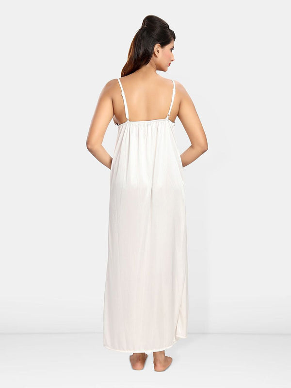 Be You Women Shoulder Straps Maxi Nightdress with Robe