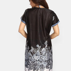 Be You Women Satin Floral Printed Nightwear Set