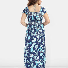 Be You Women Floral Printed Satin Maxi Nightdress