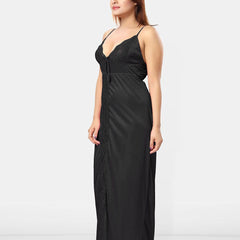 Be You Women Sleeveless Satin Maxi Nightdress