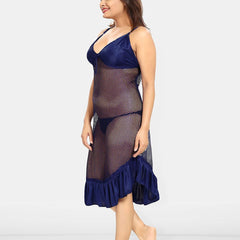 Be You Solid Satin Maxi Nightdress With Robe