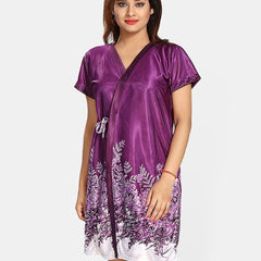 Be You Satin Floral Printed Nightwear Set
