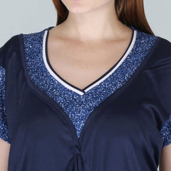 Be You Women Printed Satin Maxi Nightdress