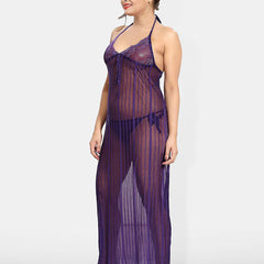 Be You Halter Neck Net Baby Doll With Briefs