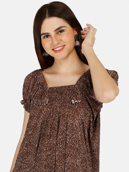 Be You Women Printed Satin Maxi Nightdress