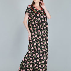 Be You Women Printed Maternity Maxi Nightdress