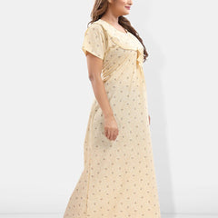 Be You Ethnic Motifs Printed Maternity Maxi Nightdress