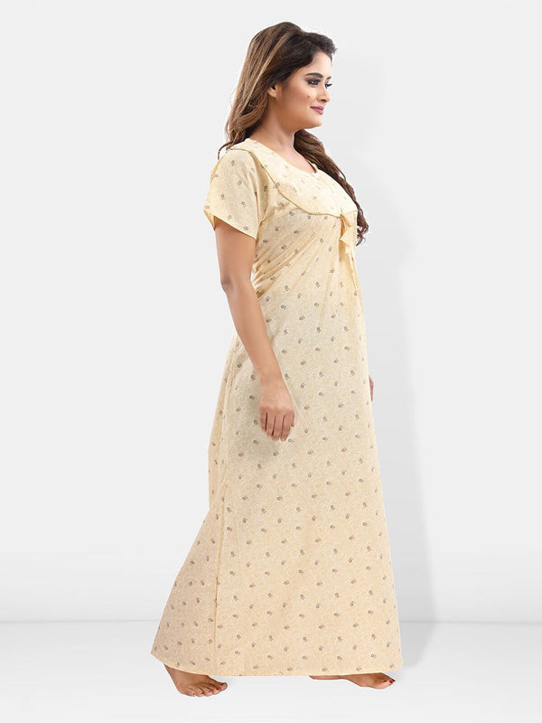 Be You Ethnic Motifs Printed Maternity Maxi Nightdress