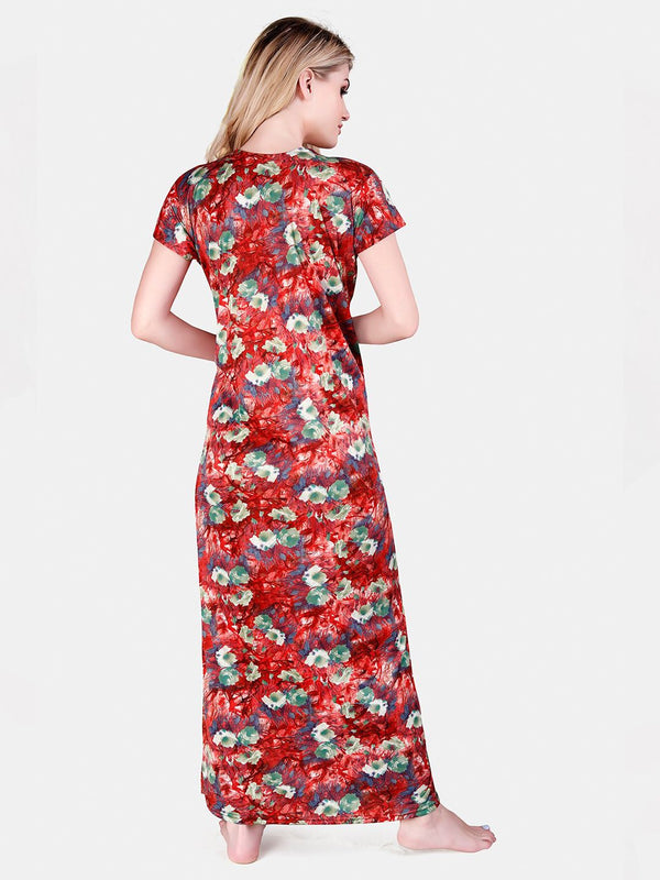 Be You Printed Satin Maternity Maxi Nightdress