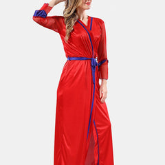 Be You Shoulder Strap Satin Maxi Nightdress With Robe