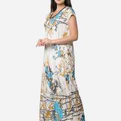 Be You White Printed Feeding Nightdress