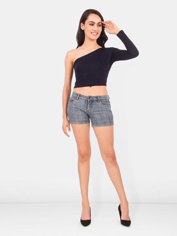 Be You One Shoulder Cotton Crop Top