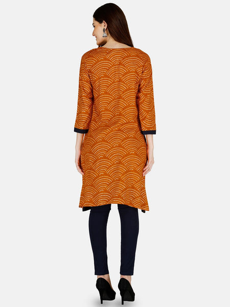 Be You Bandhani Printed Straight Kurta