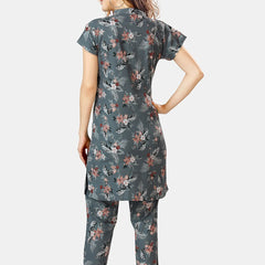 Be You Printed Kurta With Pyjama Night Suit