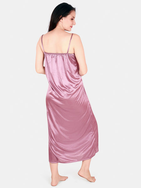 Be You Floral Lace Shoulder Straps Satin Maxi Nightdress With Robe