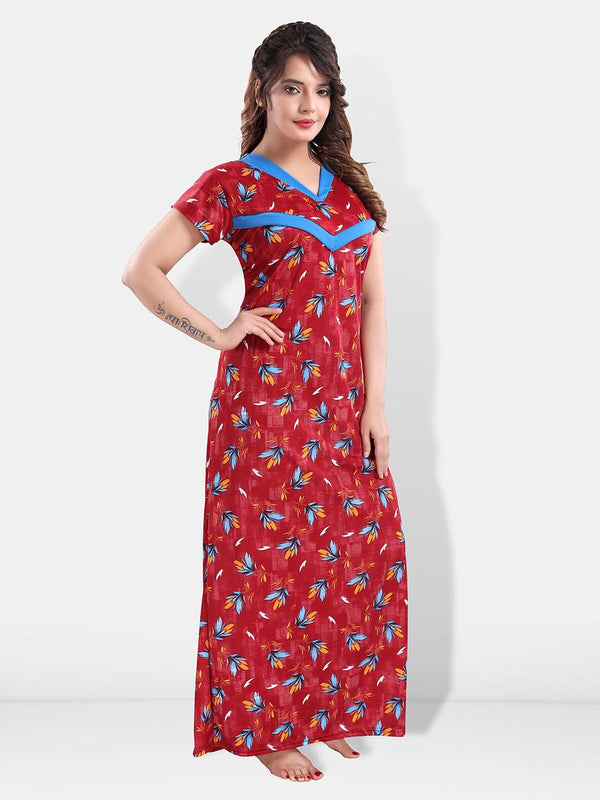 Be You Floral Printed Satin Feeding & Maternity Nightdress