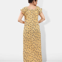 Be You Floral Printed Square Neck Satin Maxi Nightdress