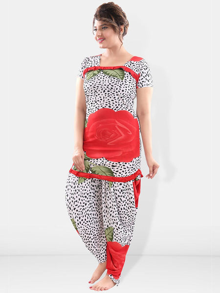Be You Floral Printed Satin Night suit