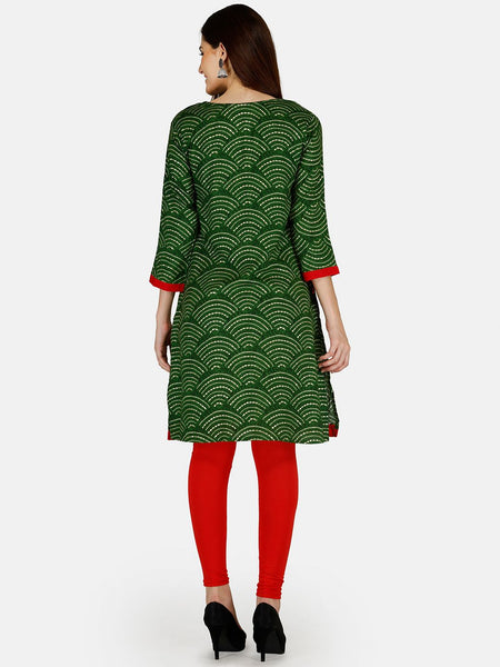 Be You Bandhani Printed Straight Kurta