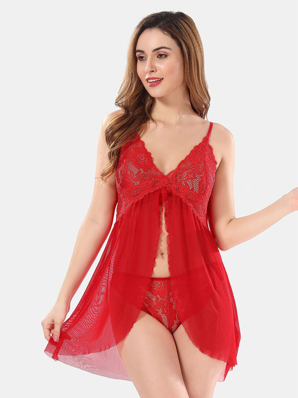 Be You Self Designed Net Baby Doll With Brief