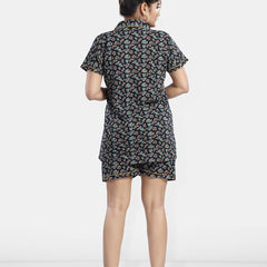 Be You Lapel Collar Ethnic Motifs Printed Night suit