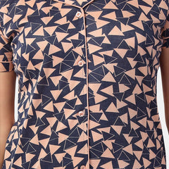 Be You Geometric Printed Night suit