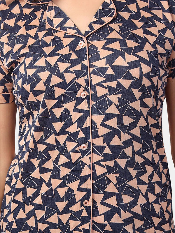 Be You Geometric Printed Night suit