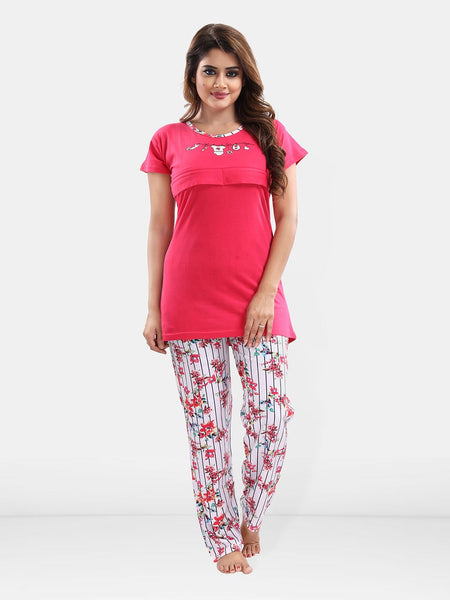 Be You Floral Printed Maternity Night Suit