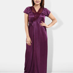 Be You 6 Pieces Satin Maxi Nightwear Set