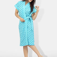 Be You Women Printed Cotton Anti-bacterial Super Soft Bath Robe With Belt