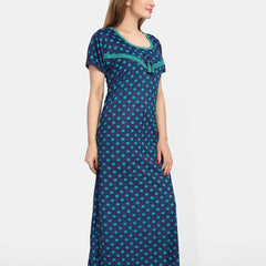 Be You Women Printed Maxi Nightdress