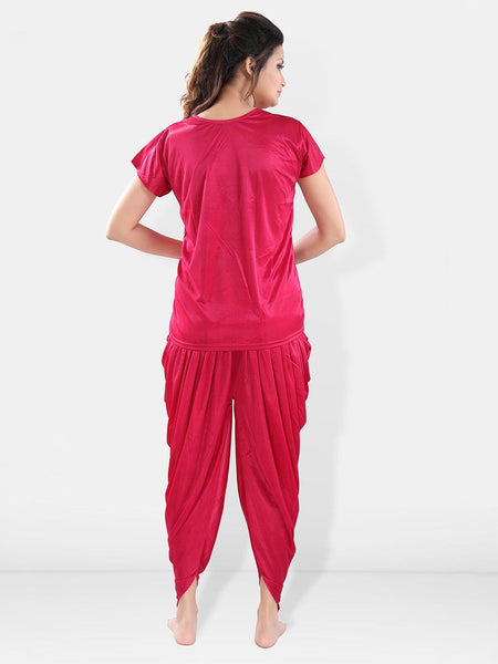 Be You V-Neck Satin Night Suit With Robe
