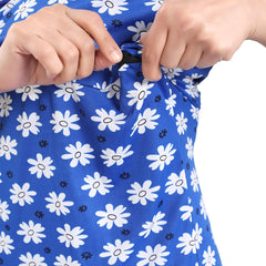 Be You Floral Printed Maxi Satin Maternity Nightdress