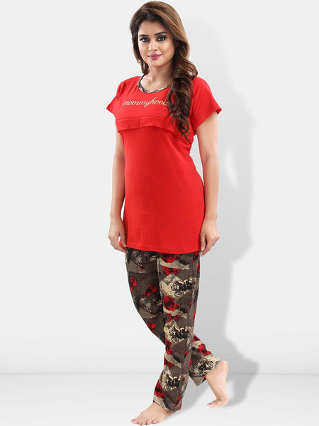 Be You Typography Printed Maternity Night Suit