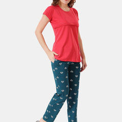 Be You Floral Printed Feeding Maternity Night Suit