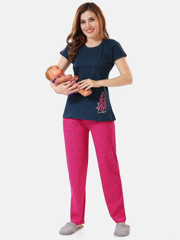 Be You Printed Maternity Night Suit